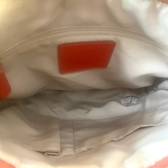 Coach Monogram Logo Printed Canvas Patent Leather Trimmed Medium Size Tote Bag - Picture 3 of 12